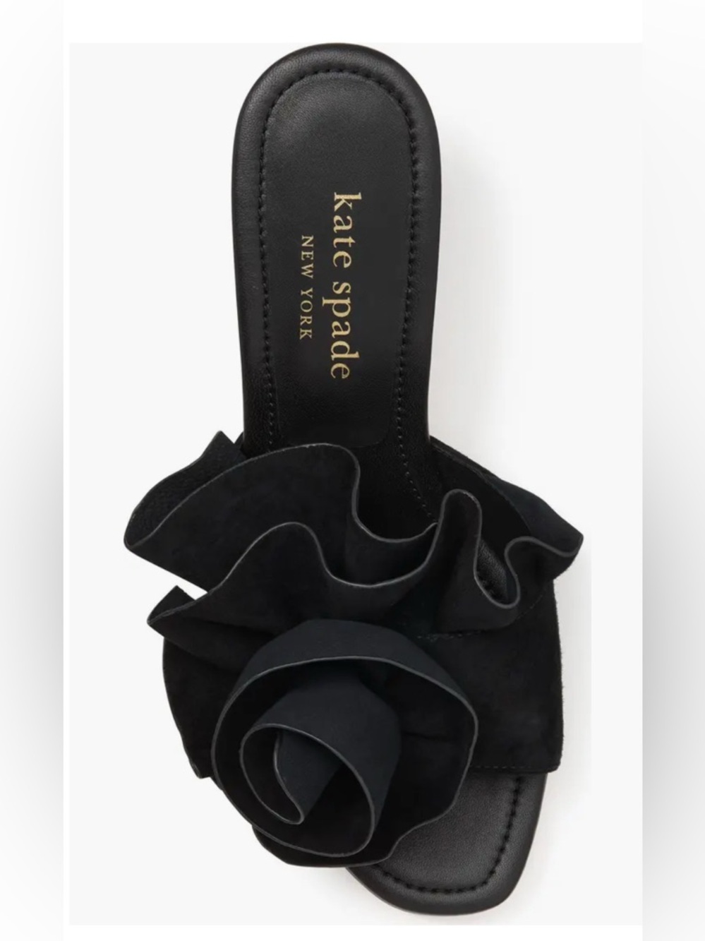 NIB Kate Spade New York Flourish Heeled Sandals in Black - Size 7.5B - Picture 5 of 10